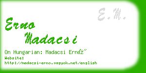 erno madacsi business card